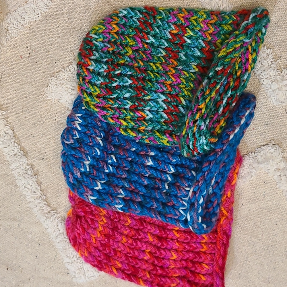 Kids Knit Beanie Hat Bundle in Bright Colors